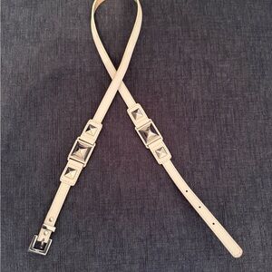 BCBGMaxAzria white Belt with Silver Accents